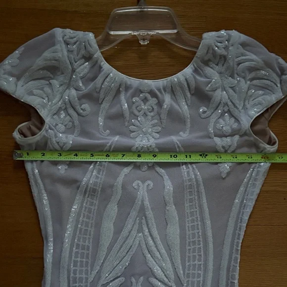 Dress the Population Elegant White and Cream Embroidered Fitted Sheath Dress - Picture 11 of 13